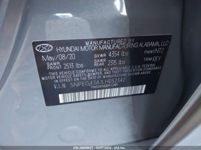 Photo 8 VIN: 5NPEG4JA1LH052342 - HYUNDAI SONATA 