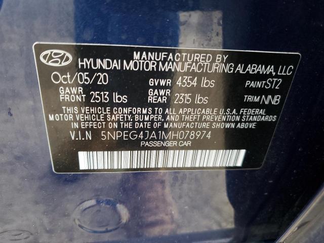 Photo 11 VIN: 5NPEG4JA1MH078974 - HYUNDAI SONATA 