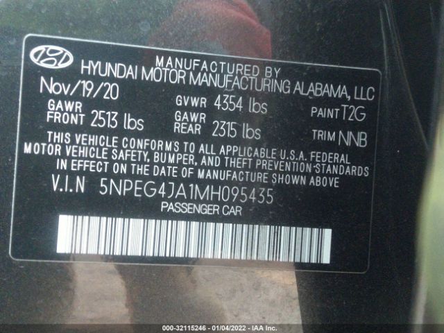 Photo 8 VIN: 5NPEG4JA1MH095435 - HYUNDAI SONATA 