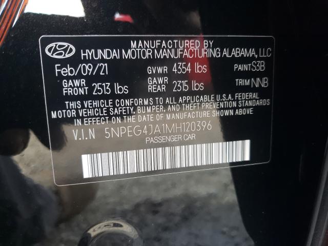 Photo 9 VIN: 5NPEG4JA1MH120396 - HYUNDAI SONATA SE 