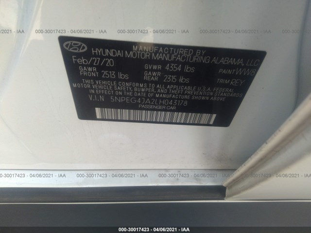 Photo 8 VIN: 5NPEG4JA2LH043178 - HYUNDAI SONATA 