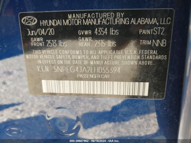 Photo 8 VIN: 5NPEG4JA2LH055394 - HYUNDAI SONATA 