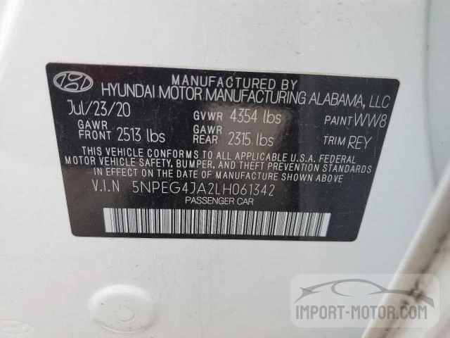 Photo 11 VIN: 5NPEG4JA2LH061342 - HYUNDAI SONATA 