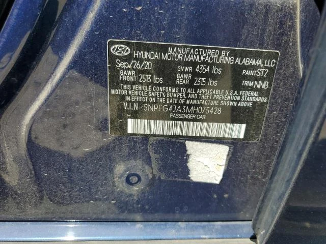 Photo 11 VIN: 5NPEG4JA3MH075428 - HYUNDAI SONATA SE 