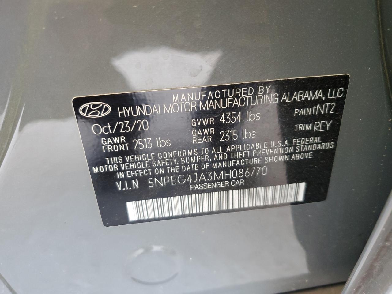 Photo 11 VIN: 5NPEG4JA3MH086770 - HYUNDAI SONATA 