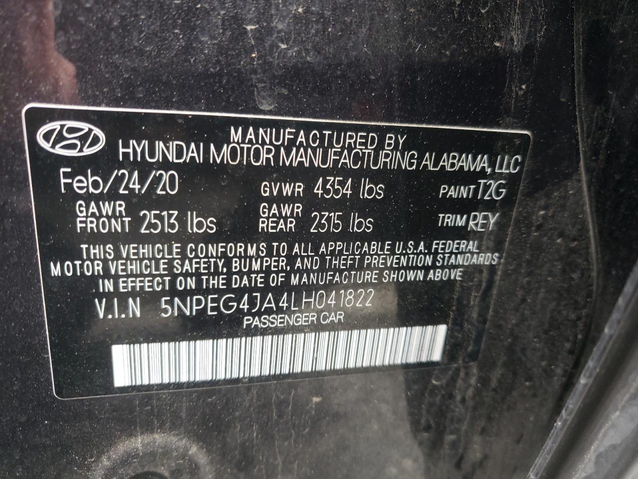 Photo 12 VIN: 5NPEG4JA4LH041822 - HYUNDAI SONATA 