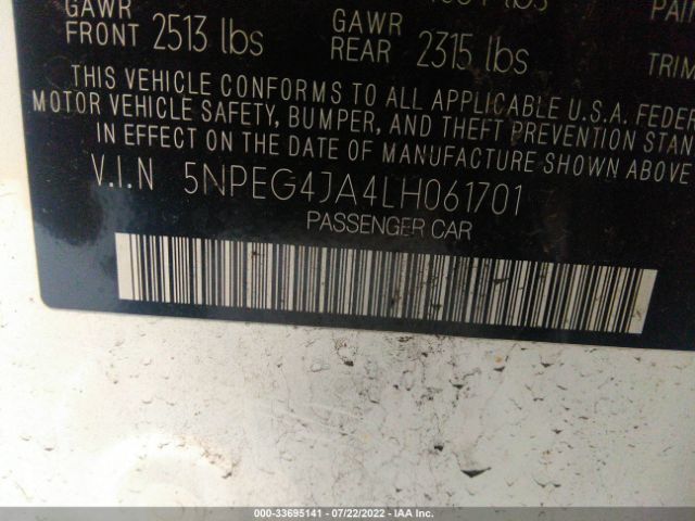 Photo 8 VIN: 5NPEG4JA4LH061701 - HYUNDAI SONATA 