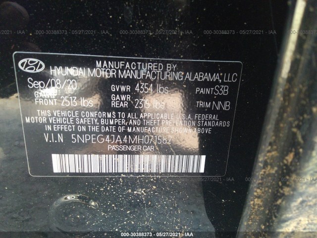 Photo 8 VIN: 5NPEG4JA4MH071582 - HYUNDAI SONATA 