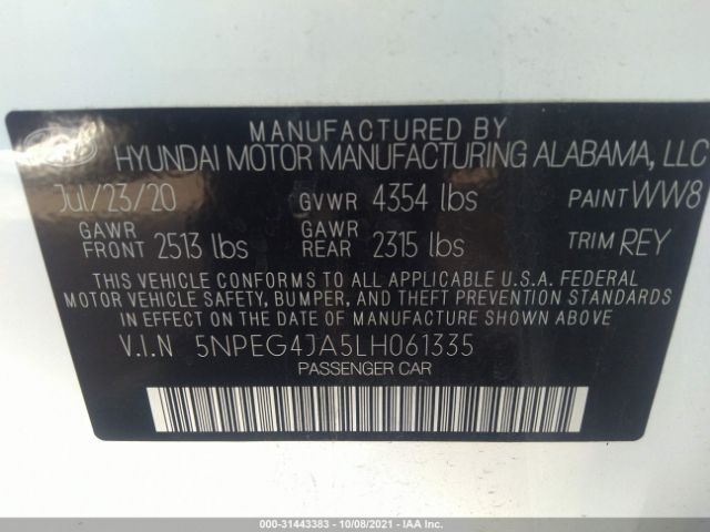 Photo 8 VIN: 5NPEG4JA5LH061335 - HYUNDAI SONATA 