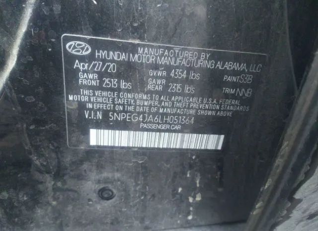 Photo 8 VIN: 5NPEG4JA6LH051364 - HYUNDAI SONATA 