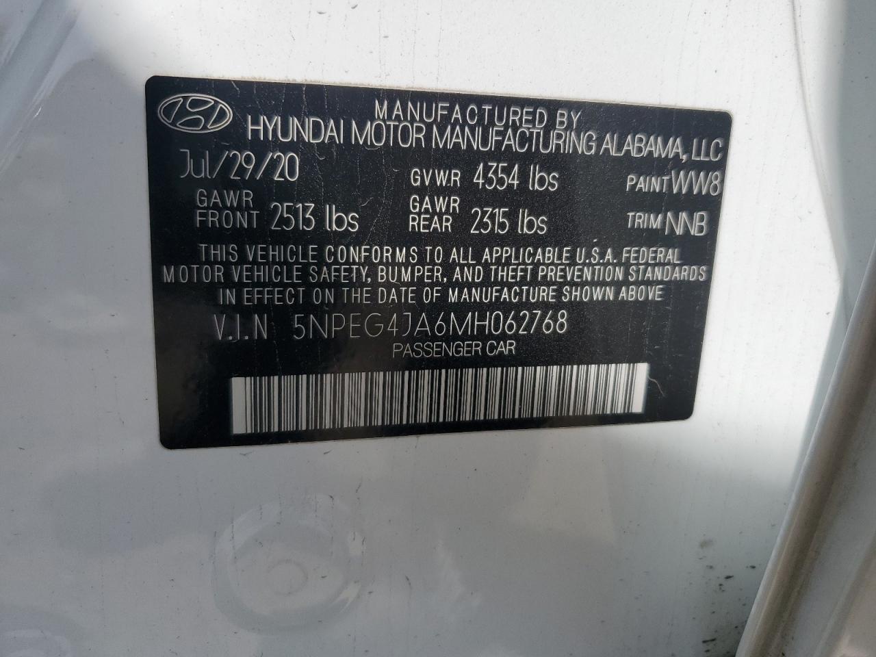 Photo 12 VIN: 5NPEG4JA6MH062768 - HYUNDAI SONATA 