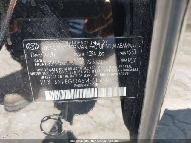 Photo 8 VIN: 5NPEG4JA6MH103643 - HYUNDAI SONATA 