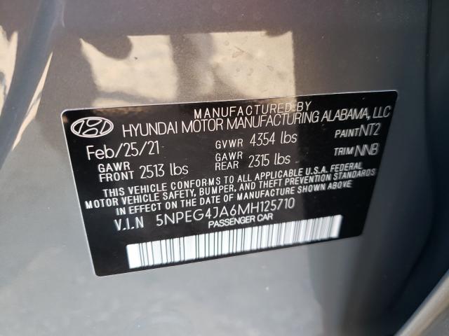 Photo 9 VIN: 5NPEG4JA6MH125710 - HYUNDAI SONATA SE 