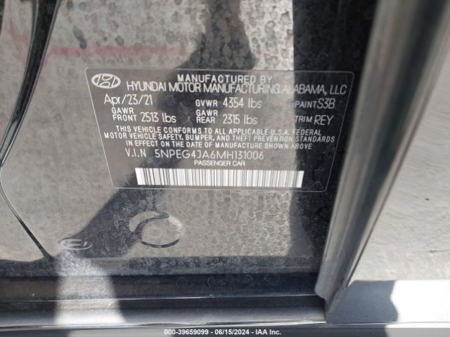 Photo 8 VIN: 5NPEG4JA6MH131006 - HYUNDAI SONATA 