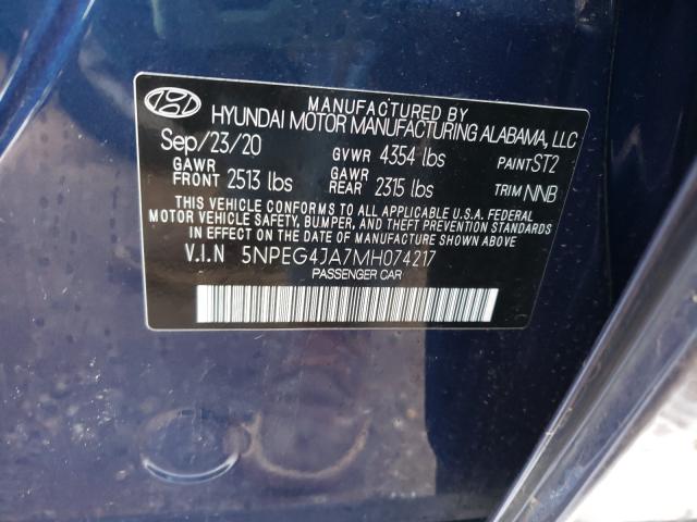 Photo 9 VIN: 5NPEG4JA7MH074217 - HYUNDAI SONATA SE 