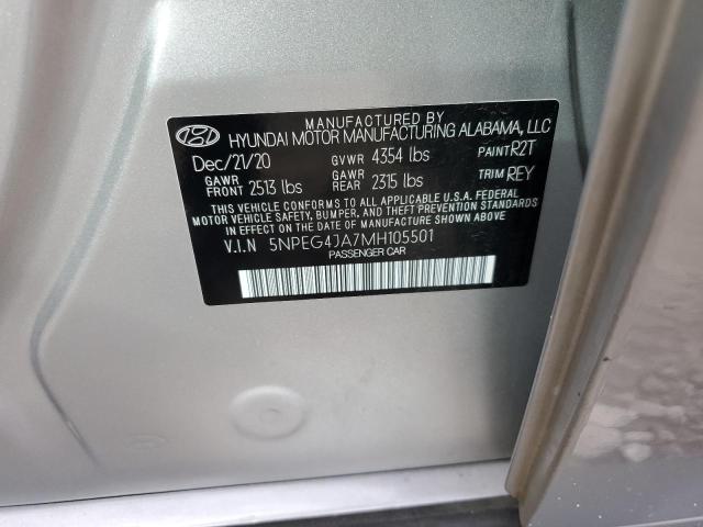 Photo 12 VIN: 5NPEG4JA7MH105501 - HYUNDAI SONATA SE 