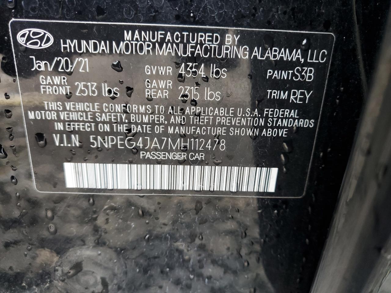 Photo 11 VIN: 5NPEG4JA7MH112478 - HYUNDAI SONATA 