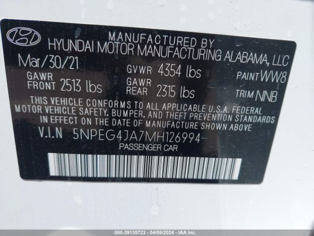 Photo 8 VIN: 5NPEG4JA7MH126994 - HYUNDAI SONATA 