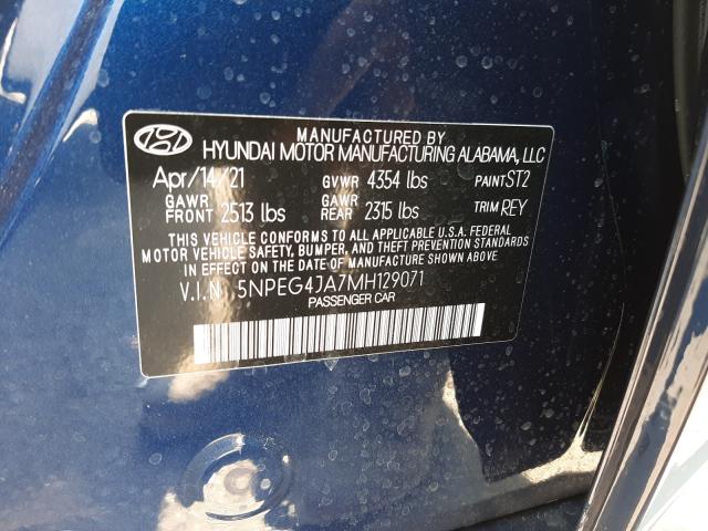 Photo 9 VIN: 5NPEG4JA7MH129071 - HYUNDAI SONATA SE 