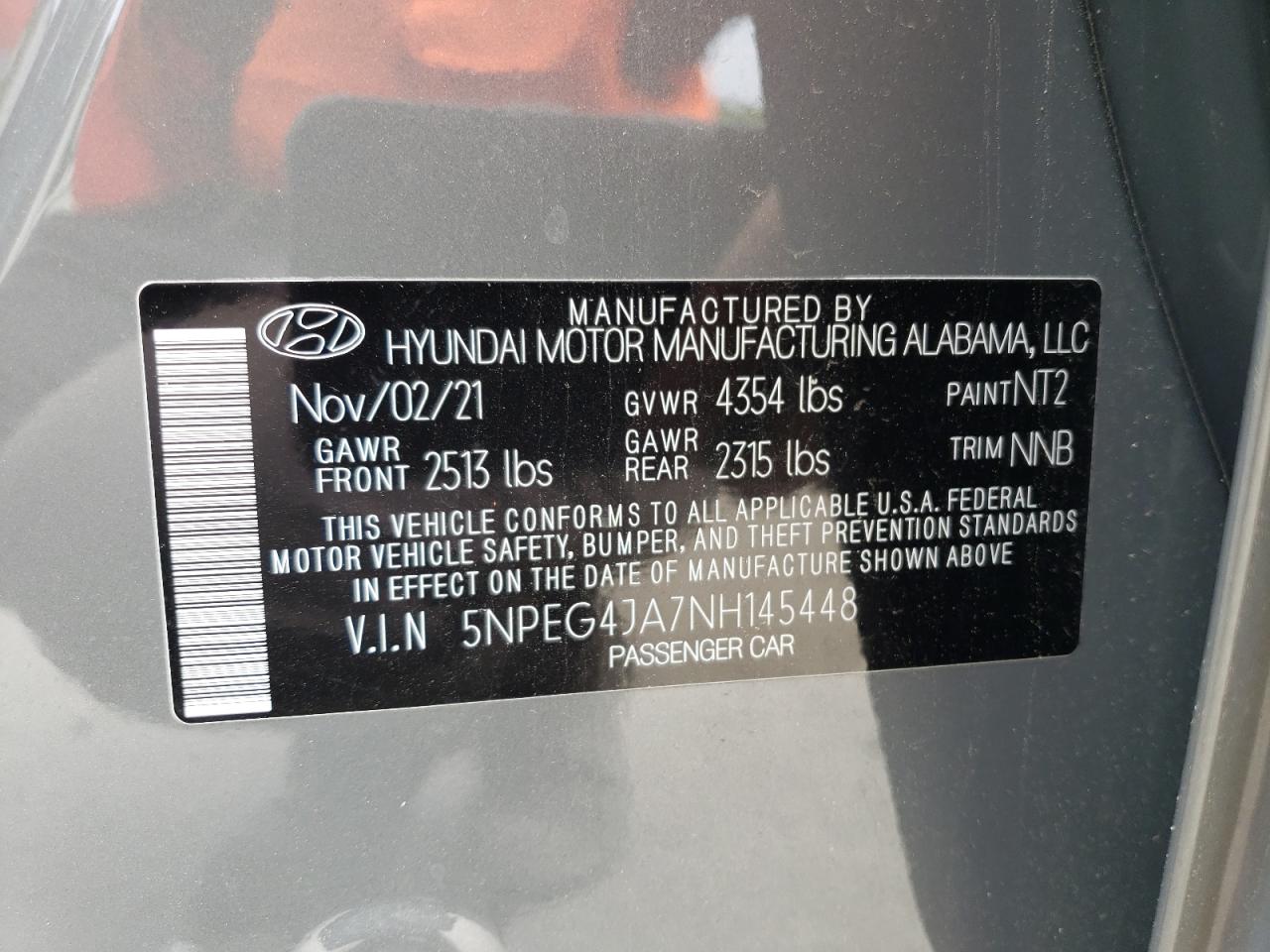 Photo 11 VIN: 5NPEG4JA7NH145448 - HYUNDAI SONATA 