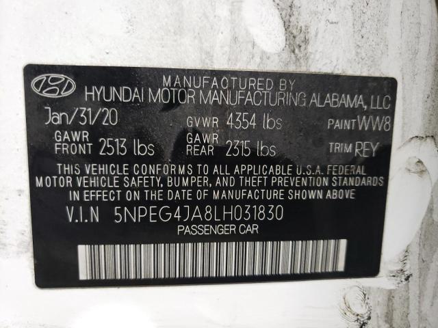 Photo 9 VIN: 5NPEG4JA8LH031830 - HYUNDAI SONATA SE 