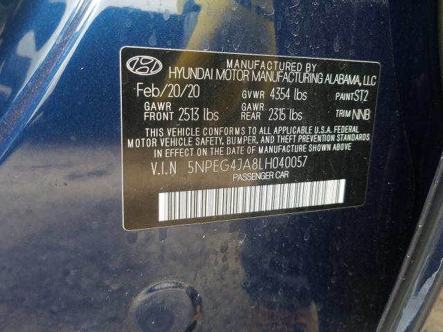 Photo 9 VIN: 5NPEG4JA8LH040057 - HYUNDAI SONATA SE 