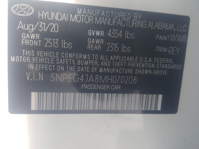 Photo 9 VIN: 5NPEG4JA8MH070208 - HYUNDAI SONATA SE 