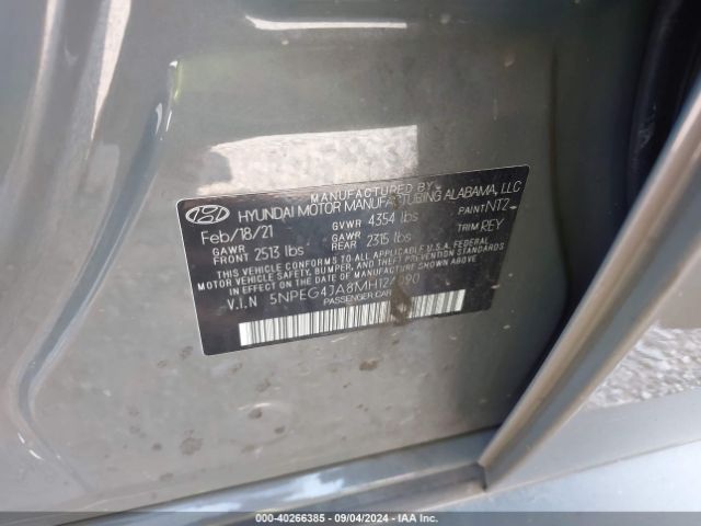 Photo 8 VIN: 5NPEG4JA8MH124090 - HYUNDAI SONATA 