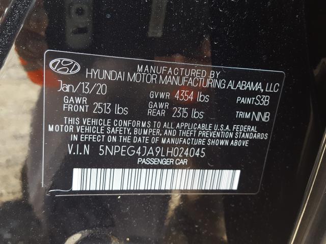 Photo 9 VIN: 5NPEG4JA9LH024045 - HYUNDAI SONATA SE 