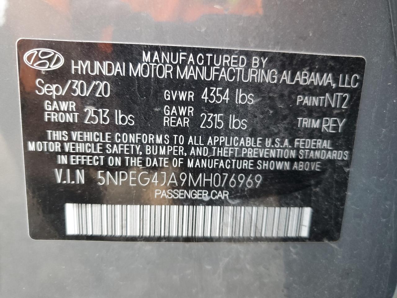 Photo 11 VIN: 5NPEG4JA9MH076969 - HYUNDAI SONATA 