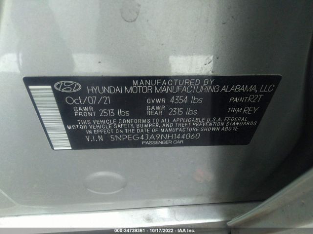 Photo 8 VIN: 5NPEG4JA9NH144060 - HYUNDAI SONATA 