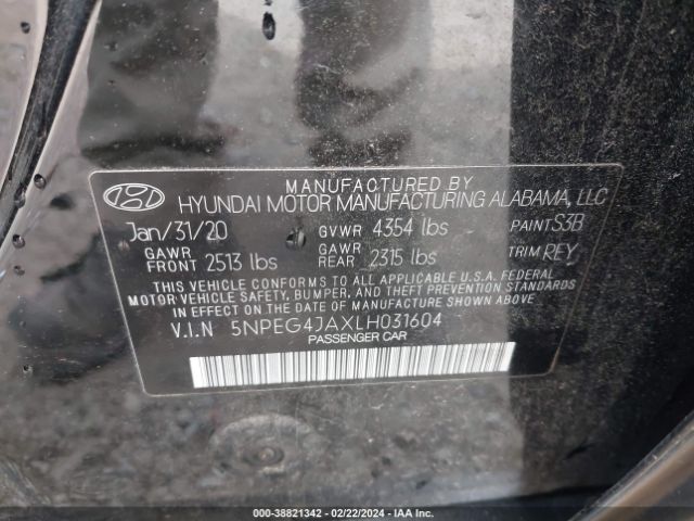 Photo 8 VIN: 5NPEG4JAXLH031604 - HYUNDAI SONATA 