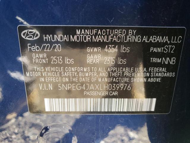 Photo 9 VIN: 5NPEG4JAXLH039976 - HYUNDAI SONATA SE 