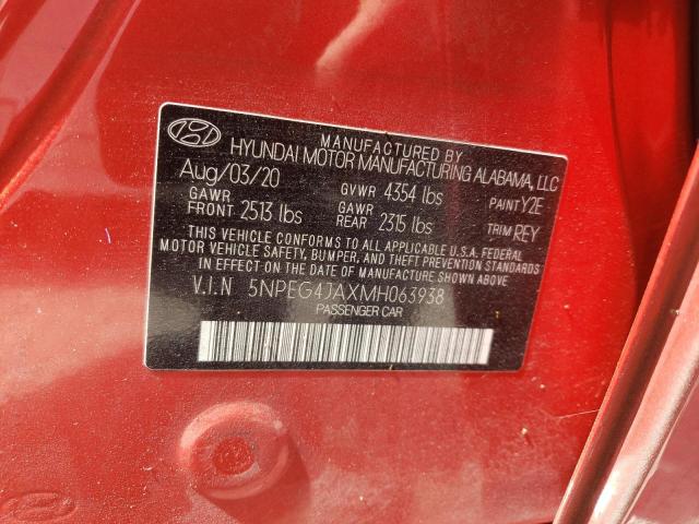 Photo 9 VIN: 5NPEG4JAXMH063938 - HYUNDAI SONATA SE 