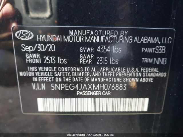 Photo 8 VIN: 5NPEG4JAXMH076883 - HYUNDAI SONATA 