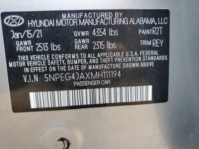 Photo 9 VIN: 5NPEG4JAXMH111194 - HYUNDAI SONATA SE 