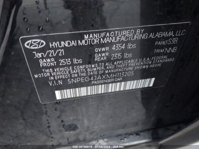 Photo 8 VIN: 5NPEG4JAXMH113205 - HYUNDAI SONATA 