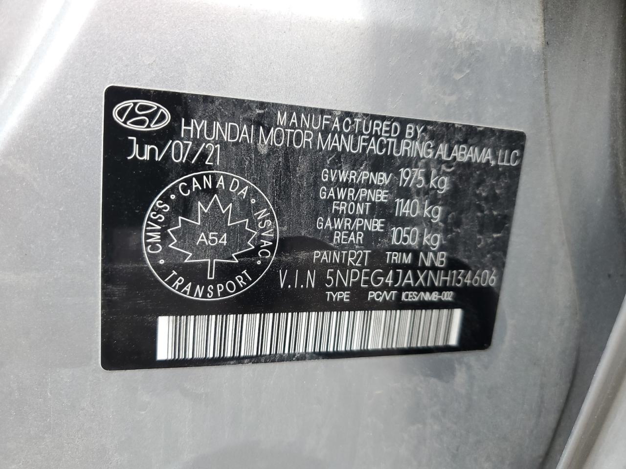 Photo 12 VIN: 5NPEG4JAXNH134606 - HYUNDAI SONATA 