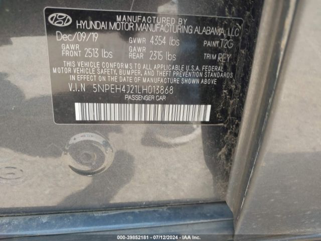 Photo 8 VIN: 5NPEH4J21LH013868 - HYUNDAI SONATA 