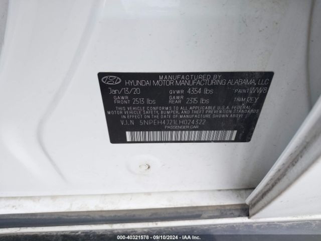 Photo 8 VIN: 5NPEH4J21LH024322 - HYUNDAI SONATA 