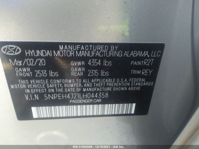 Photo 8 VIN: 5NPEH4J21LH044358 - HYUNDAI SONATA 