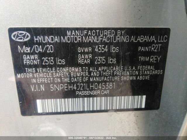 Photo 8 VIN: 5NPEH4J21LH045381 - HYUNDAI SONATA 