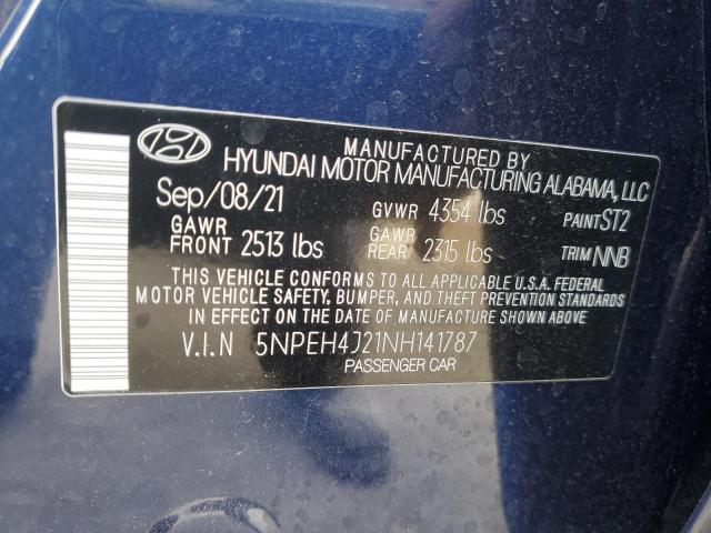 Photo 11 VIN: 5NPEH4J21NH141787 - HYUNDAI SONATA LIM 