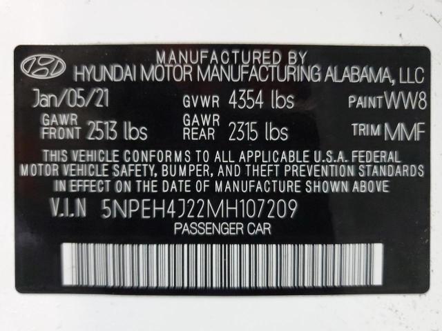 Photo 11 VIN: 5NPEH4J22MH107209 - HYUNDAI SONATA 