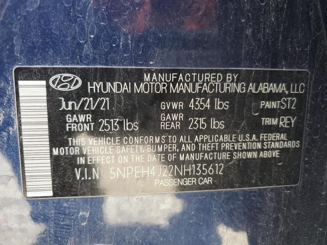 Photo 12 VIN: 5NPEH4J22NH135612 - HYUNDAI SONATA LIM 