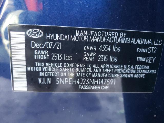 Photo 12 VIN: 5NPEH4J23NH147591 - HYUNDAI SONATA LIM 