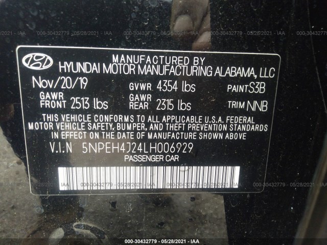 Photo 8 VIN: 5NPEH4J24LH006929 - HYUNDAI SONATA 