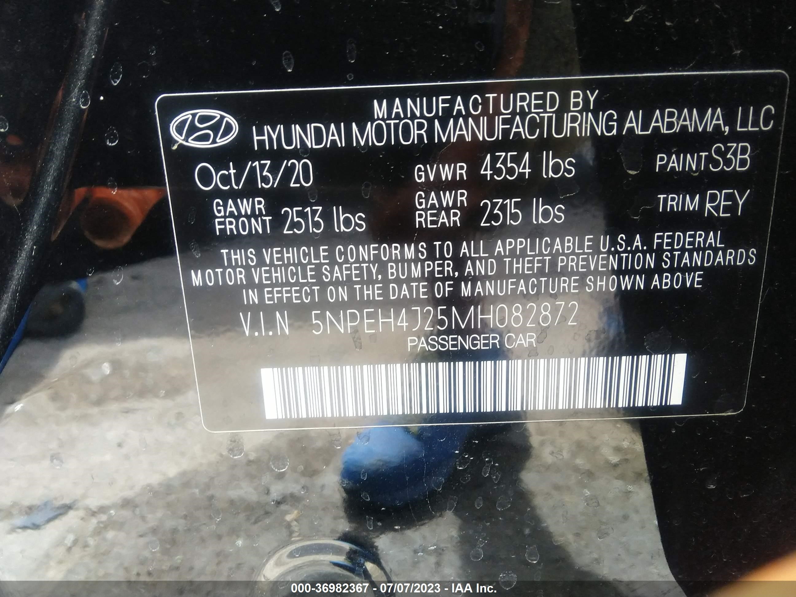 Photo 8 VIN: 5NPEH4J25MH082872 - HYUNDAI SONATA 