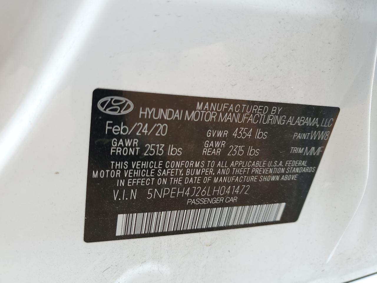 Photo 11 VIN: 5NPEH4J26LH041472 - HYUNDAI SONATA 