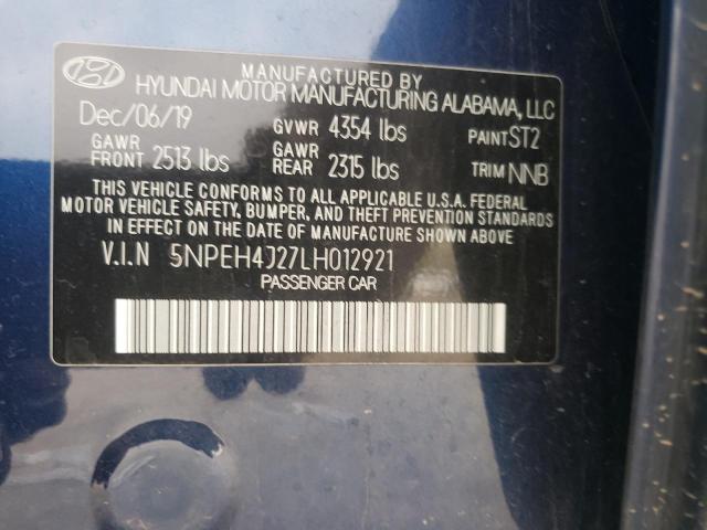 Photo 9 VIN: 5NPEH4J27LH012921 - HYUNDAI SONATA LIM 